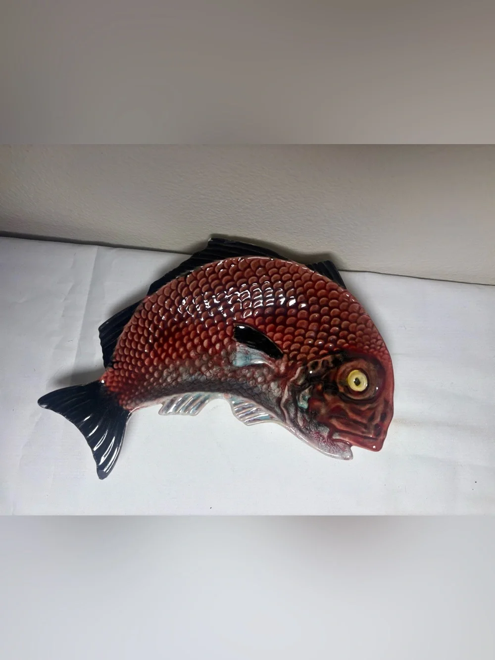 Decorative Ceramic Fish Figurine - Brown‎ and Black